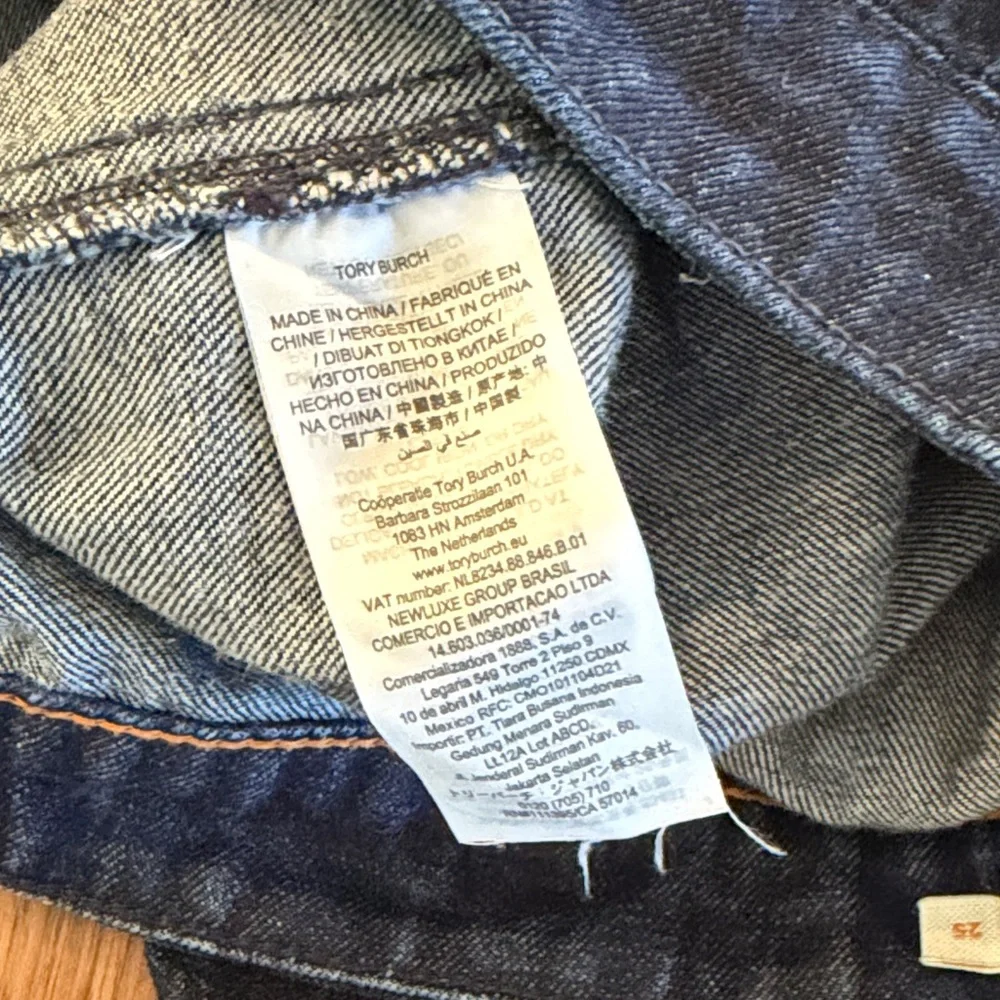Tory Burch Dark Blue Wide Leg Cotton Denim Jeans 25